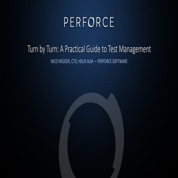 Turn by Turn: A Practical Guide To Test Management 