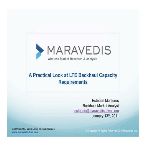 A Practical Look At Lte Backhaul Capacity Requirements