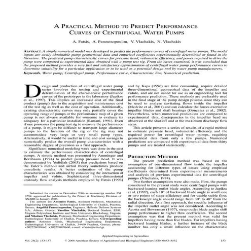 A practical method to predict performance curves of centrifugal water ...