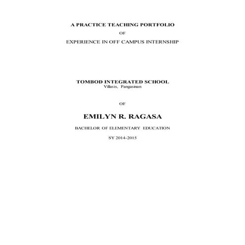 A Practice Teaching Portfolio