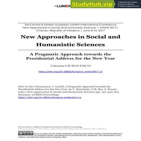 A Pragmatic Approach Towards The Presidential Address For The New Year