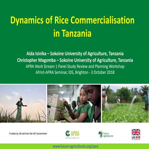 APRA Tanzania Work Stream 1 Update