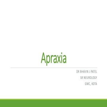 Apraxia examination and evaluation 