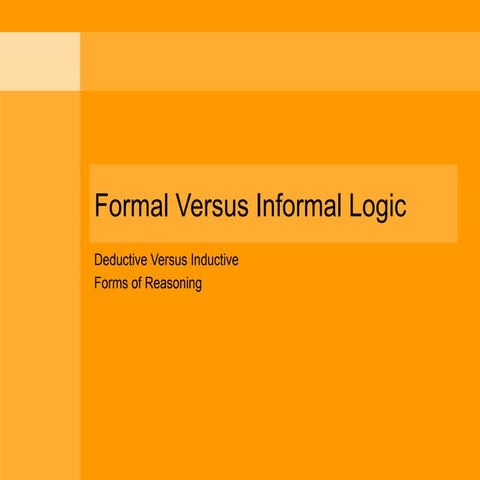 Formal Versus Informal Logic lecture presentation