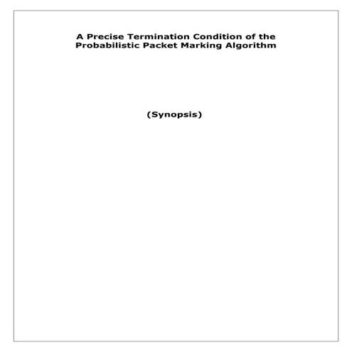 A precise termination condition of the probabilistic packet marking algorithm...