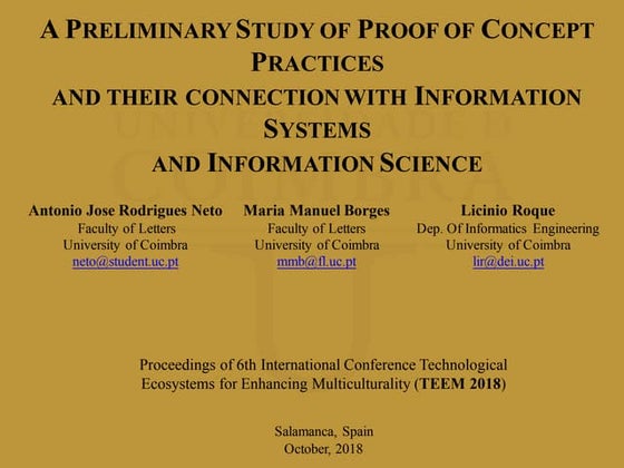 A Preliminary Study of Proof of Concept Practices and their connection with I...