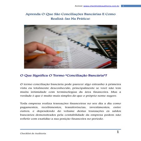 Aprenda O Que São Conciliações Bancárias E Como Realizá-las Na Prática ...