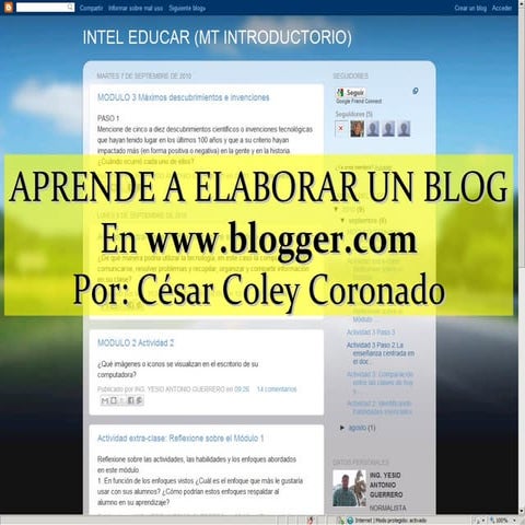 Aprende a elaborar un blog en blogger