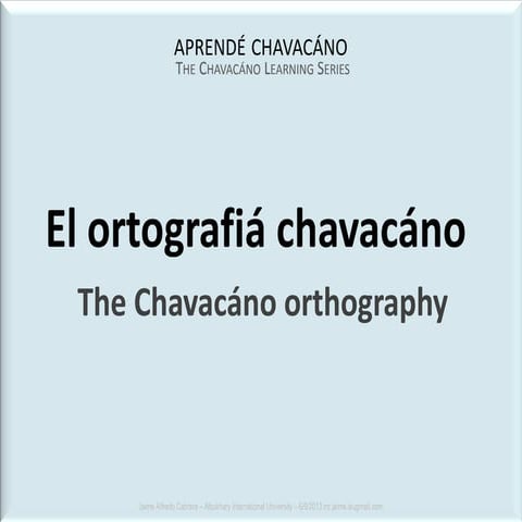 Aprende chavacano - 00 Ortography