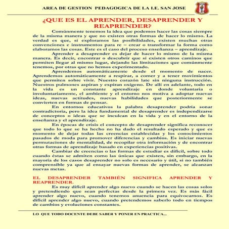Aprender desaprender - reaprender | PDF