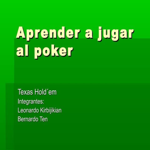Aprender a jugar al poker