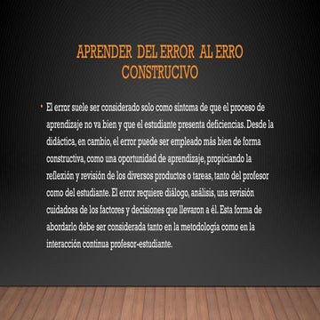 El error como oportunidad de aprendizaje | PPTX