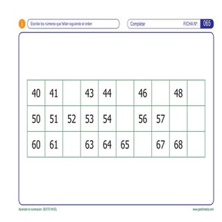 Aprender la numeración. del 1 al 99...