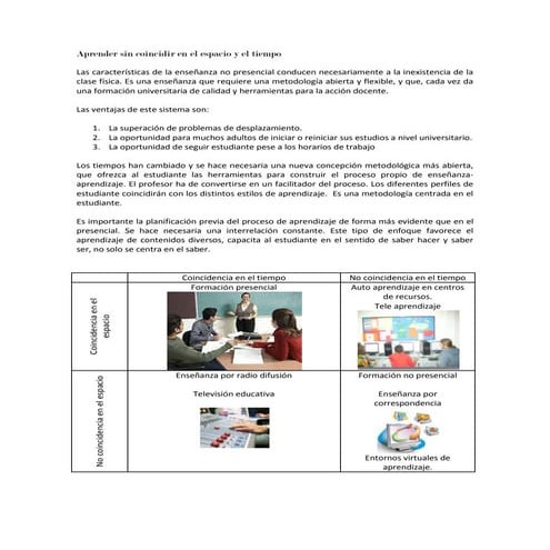 Aprender sin coincidir en el espacio y el tiempo