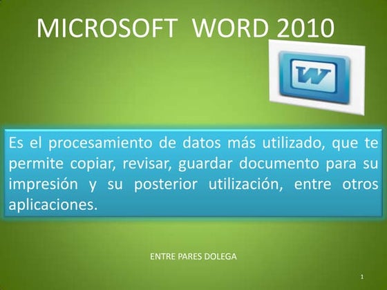 LeccióN 1 Reconocer El Programa Word | PPT