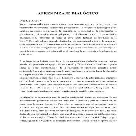 Los siete principios del aprendizaje dialógico | PDF