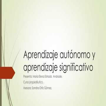 Aprendizaje autónomo y aprendizaje significativo