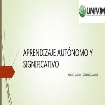 Aprendizaje autónomo y significativo
