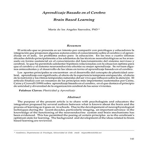 Aprendizaje basado en el cerebro