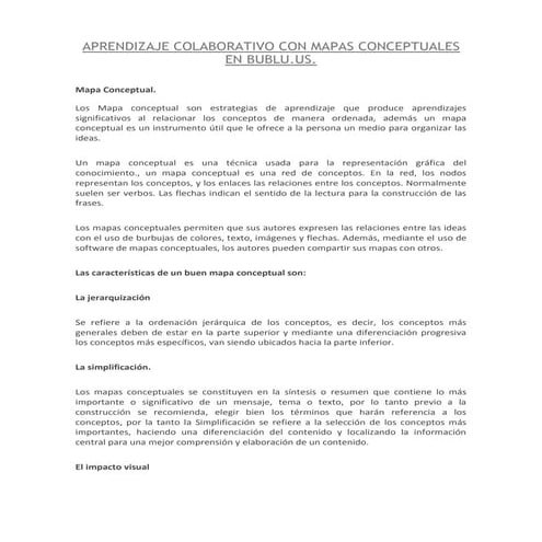 Aprendizaje colaborativo con mapas conceptuales en bublu