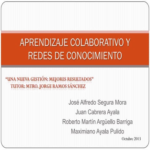 Aprendizaje colaborativo y redes de conocimiento