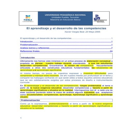 Aprendizaje competencias