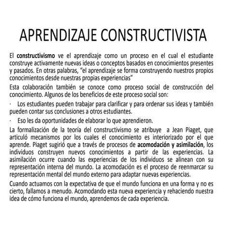 Aprendizaje constructivista y significativo | PPTX