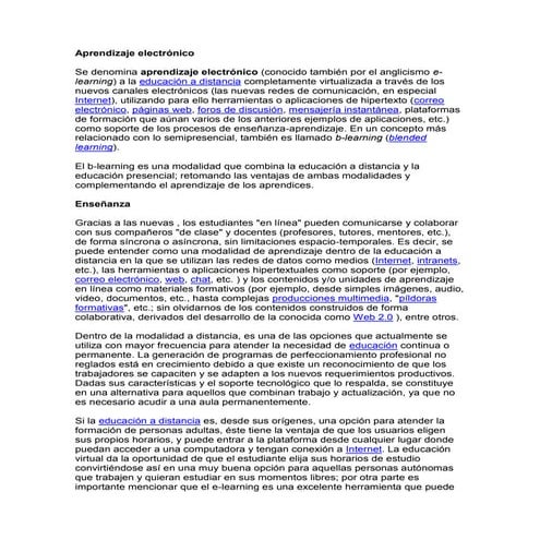 Aprendizaje electrónico