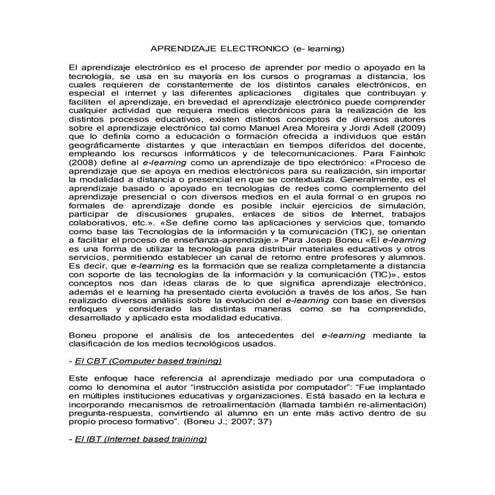 Aprendizaje electronico tics