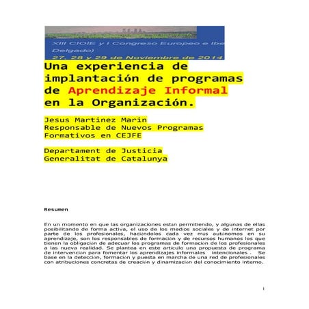 Aprendizaje  informal en la Administración Pública