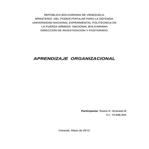 Aprendizaje organizacional