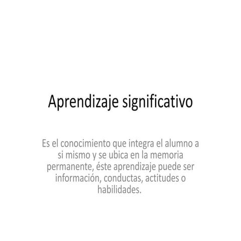 Aprendizaje significativo
