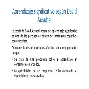 Aprendizaje Significativo Según David Ausubel by William Méndez