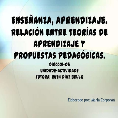 Mapa Conceptual De Las Diferentes Teorías Del Aprendizaje | PPSX