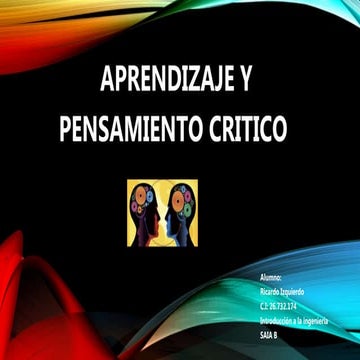 Aprendizaje y pensamiento critico