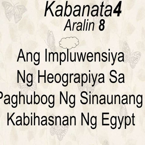 Sinaunang Kabihasnan sa Egypt