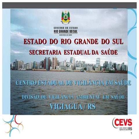 DIVISÃO  DE  VIGILÂNCIA  AMBIENTAL  EM  SAÚDE VIGIAGUA / RS 