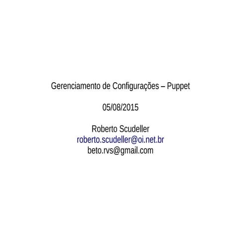 Gerenciamento de Configurações - Puppet