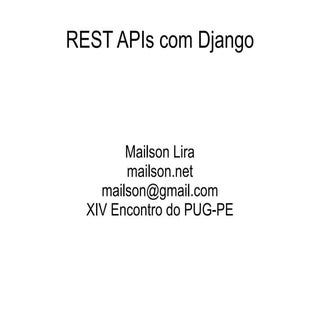 REST APIs com Django