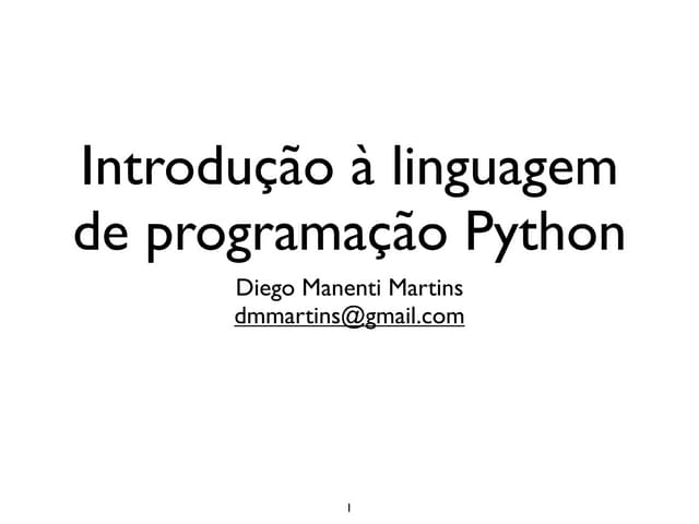 Introdução à Linguagem de programação Python