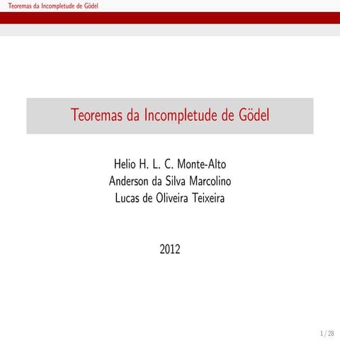 Teoremas da Incompletude de Gödel