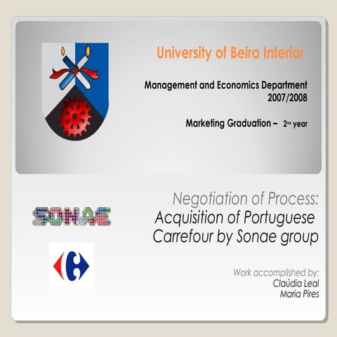 Negotiation - Case study- Carrefour & Sonae