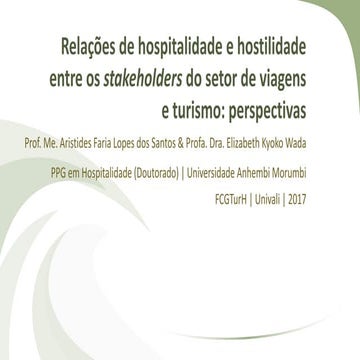 Apresentação no V FCGTurH (Univali) 2017