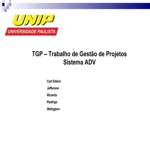 Gestão de Projetos - Exemplo de Documentação de Projeto