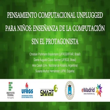 Seminario eMadrid sobre "Pensamiento Computacional". Pensamiento Computaciona...