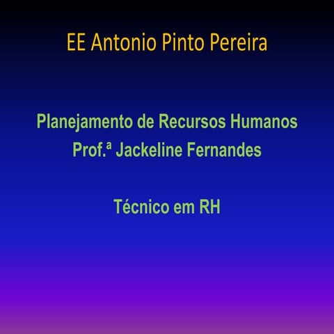 Planejamento em RH - Técnico em RH