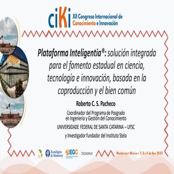 Plataforma Intelitengia: solução integrada para o fomento estadual em CTI bas...