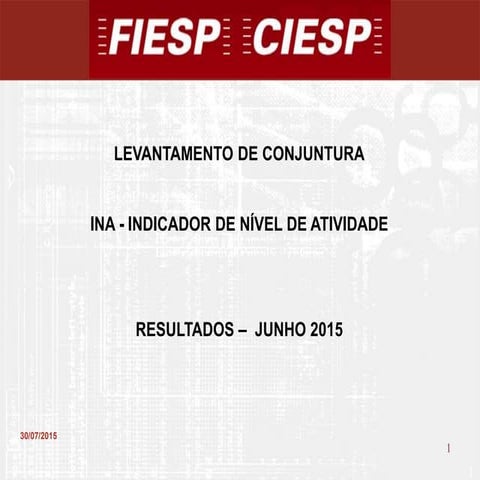 INA Levantamento de Conjuntura - Junho/2015