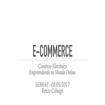E-commerce - sebrae - Semana do MEI