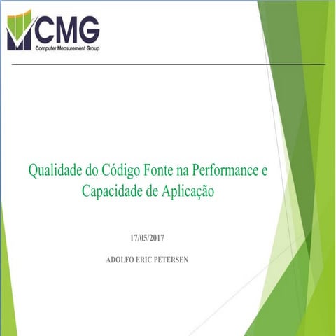 Performance e Capacidade de Aplicação e Infraestrutura - Qualidade do Código ...